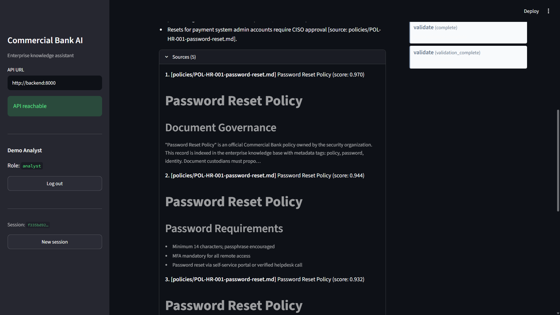 Enterprise AI Assistant retrieved documents
