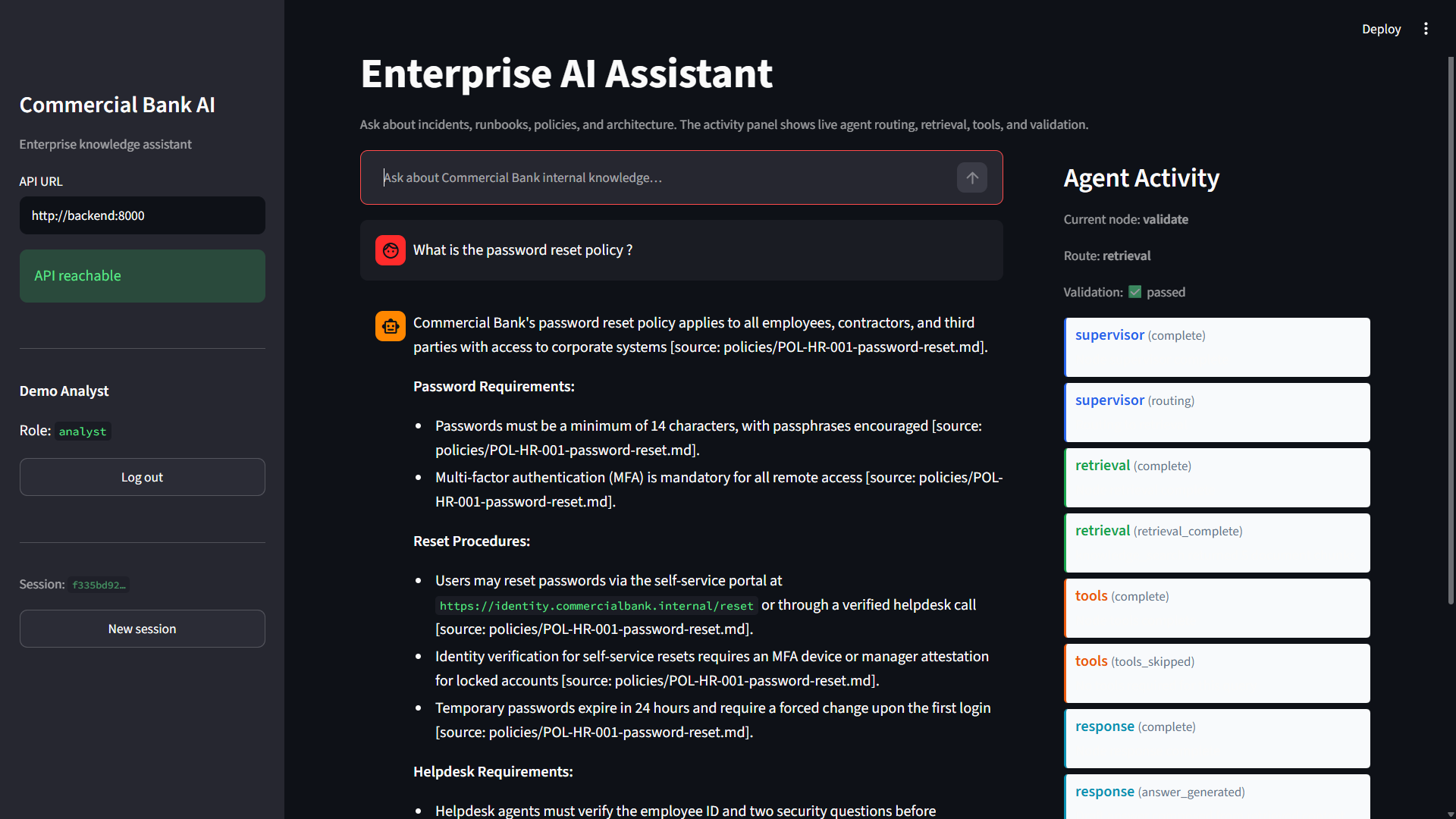 Enterprise AI Assistant simple query
