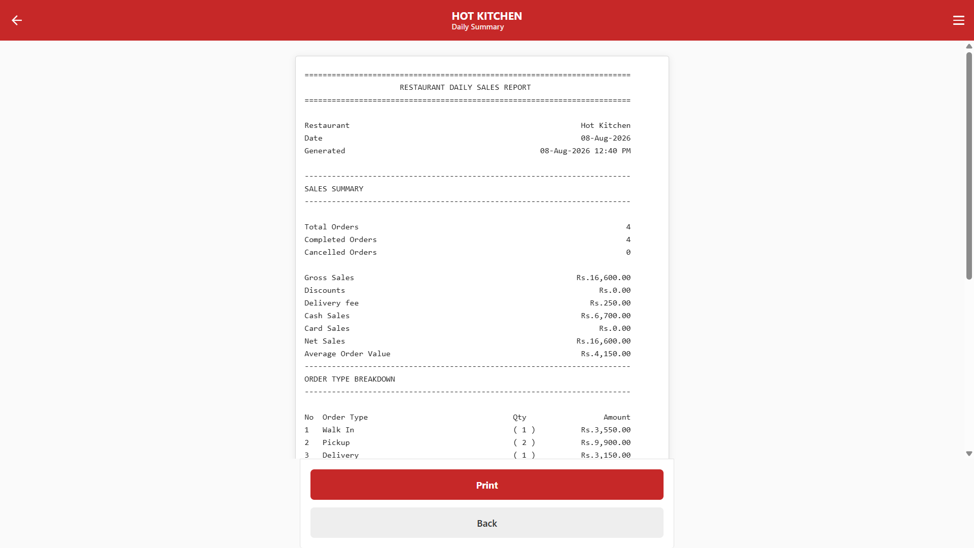 Multi-Tenant RMS daily report