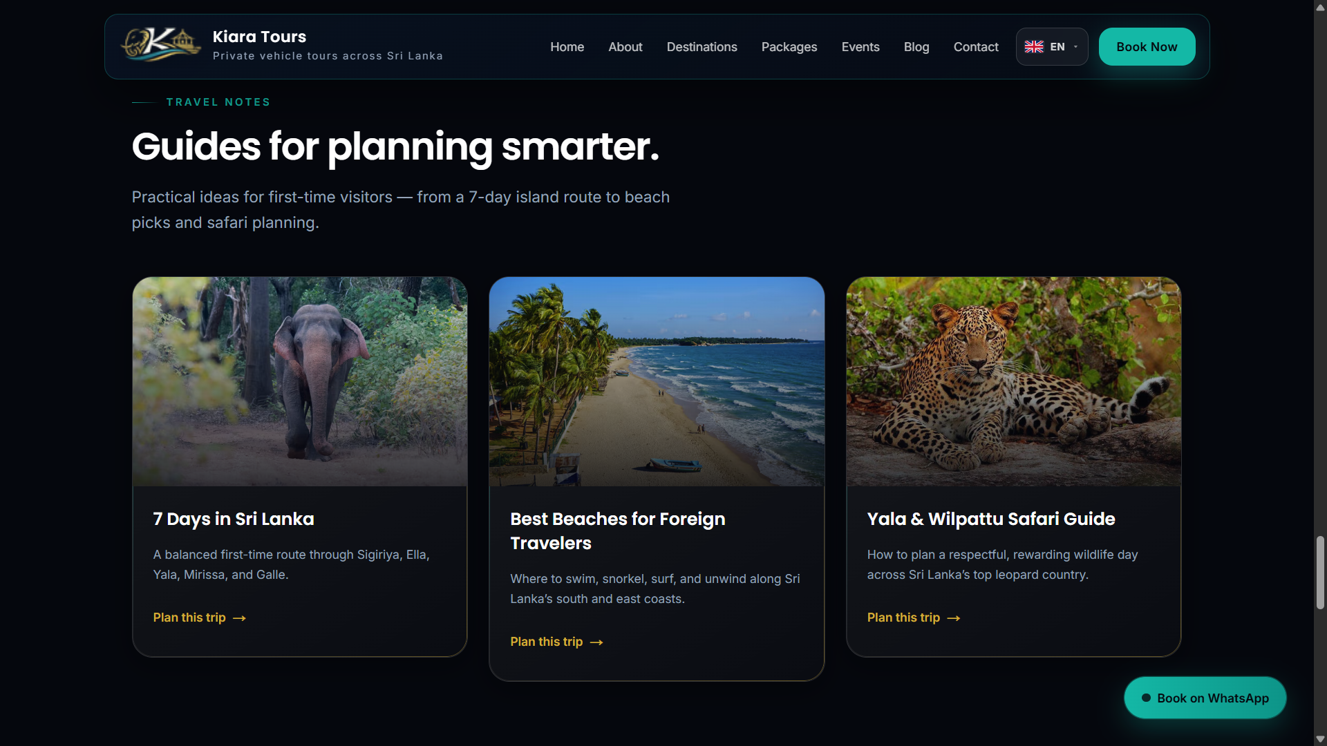 Kiara Tours blog page
